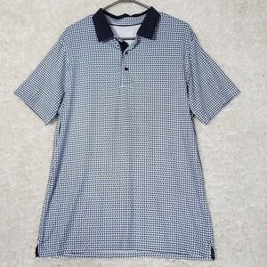 Maelreg Men's Performance Polo Shirt Size Medium Stretch Blue Golf Resort Preppy